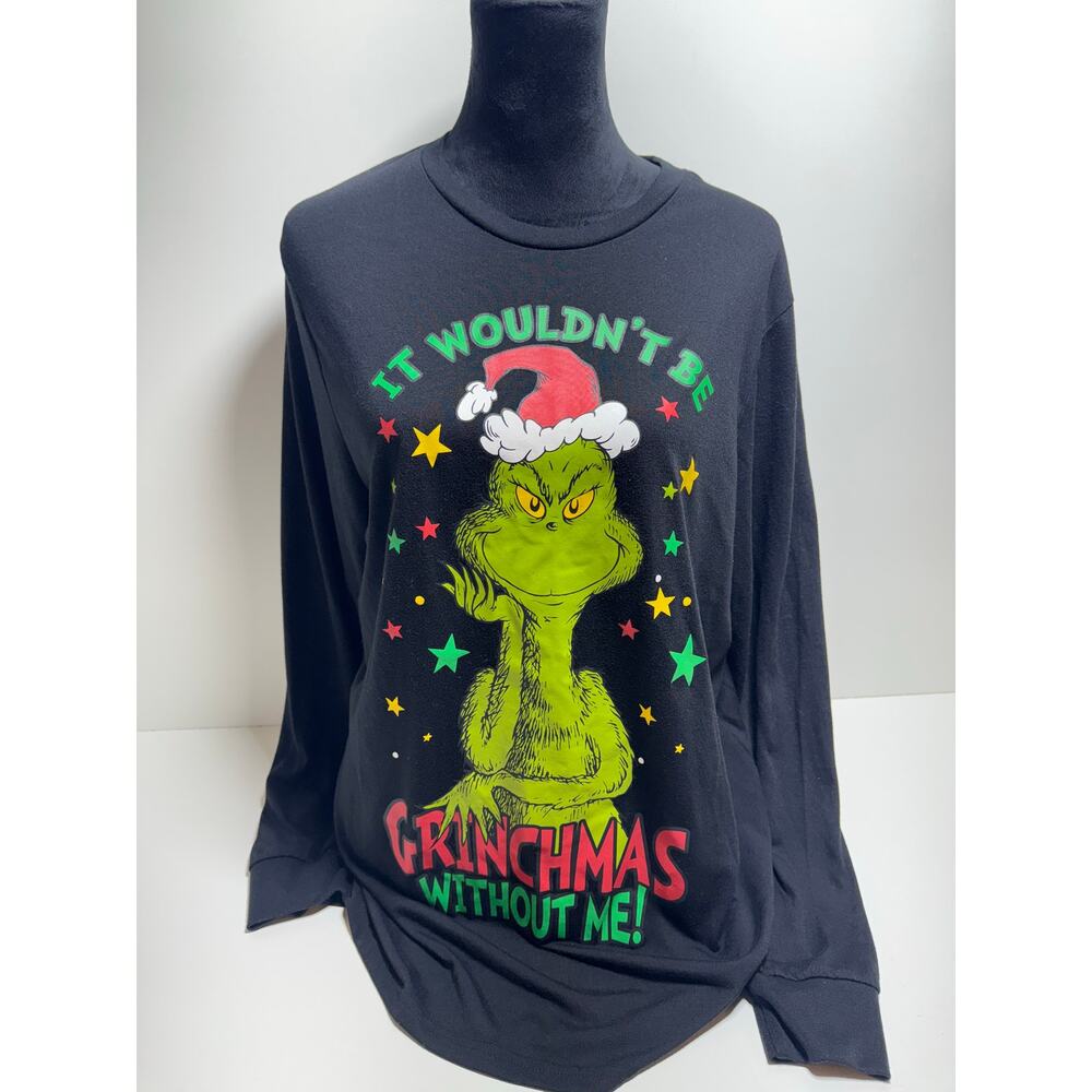 The Grinch Dr Seuss Long Sleeve Graphic TShirt Sz L Lot of 2 Black Green Unisex - Picture 3 of 6